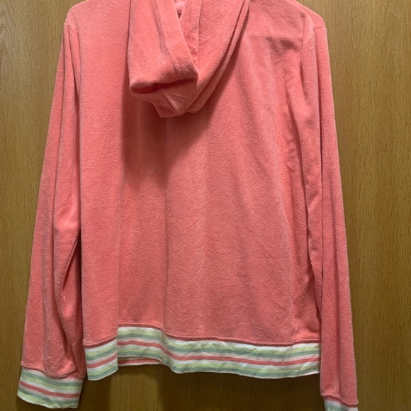 Coral Hoodie with striped waist and wrists XL - Picture 2 of 3